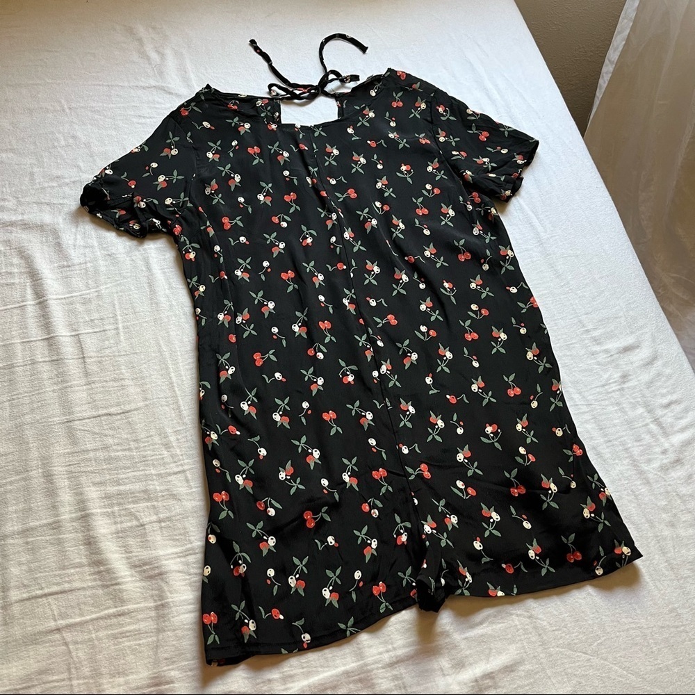 Haley Solar black cherry print short‎ sleeve romper